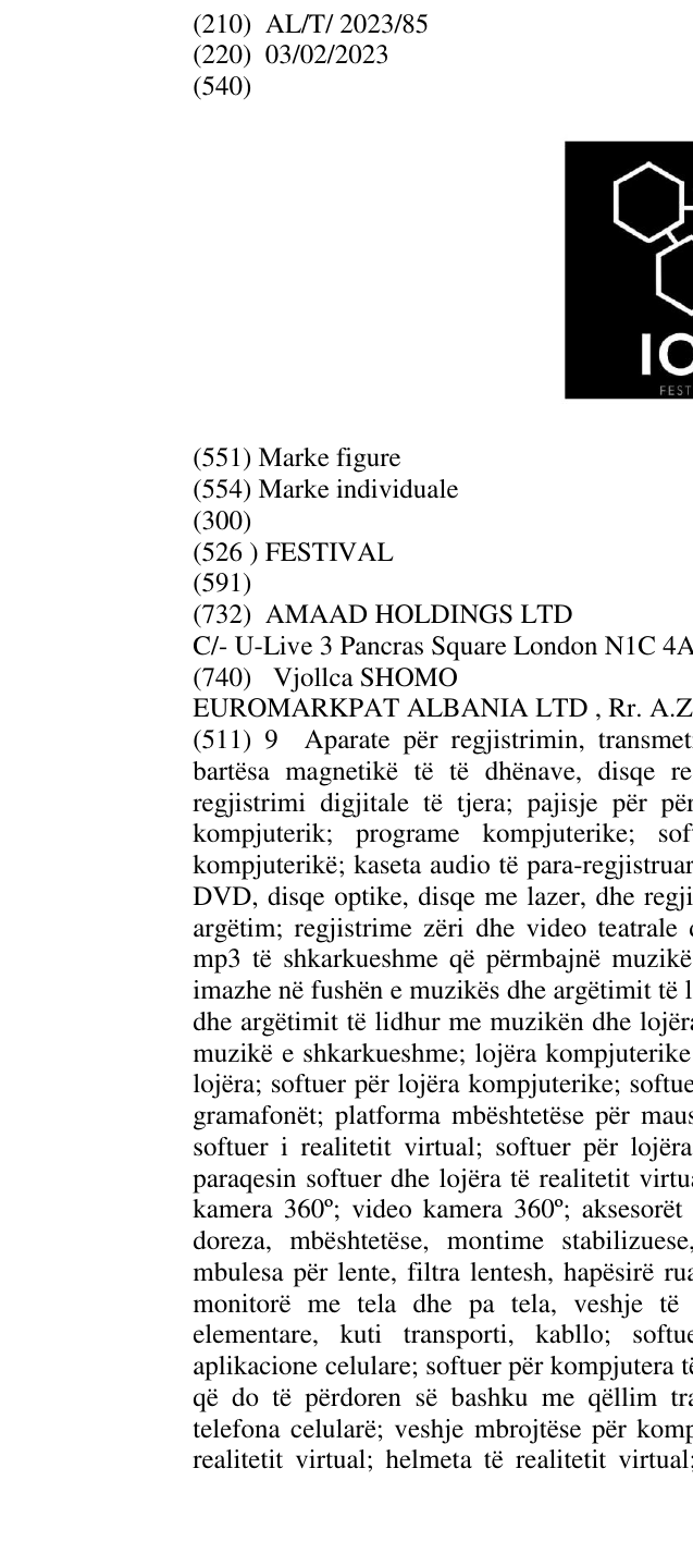Zëri i markës FESTIVAL në buletin