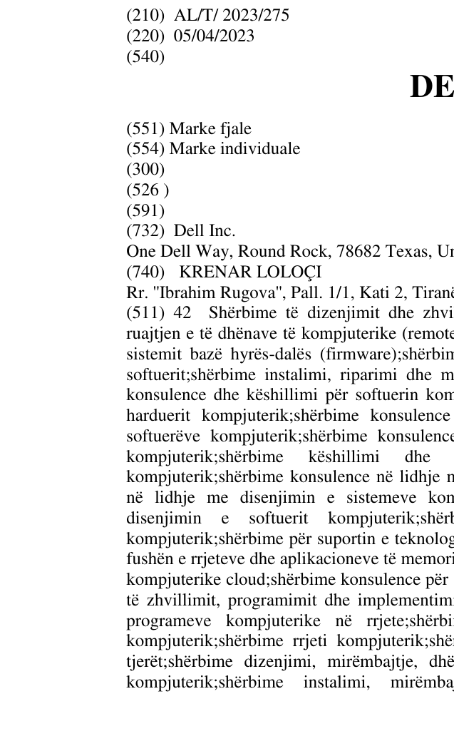 Zëri i markës DELL në buletin