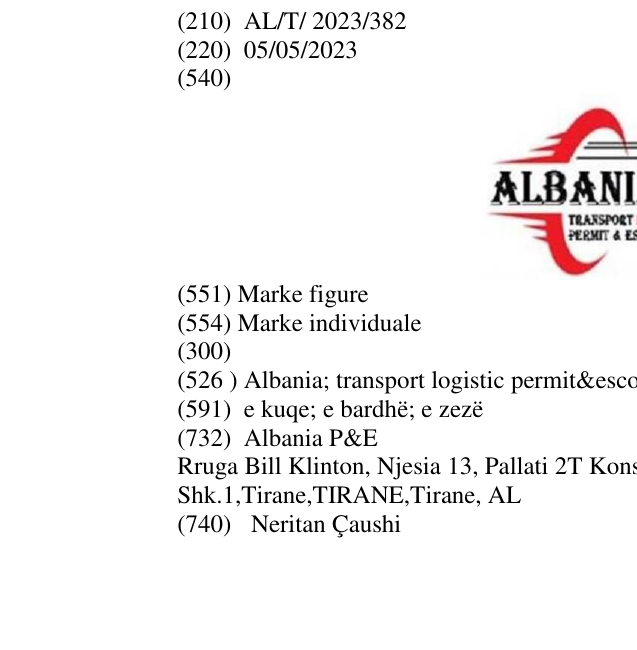 Zëri i markës Albania; transport logistic permit&escort for oog transport në buletin