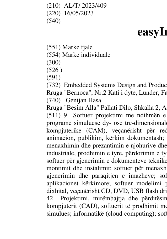 Zëri i markës easyInvoice në buletin