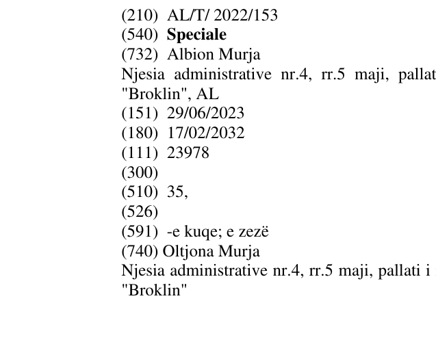 Zëri i markës Speciale në buletin