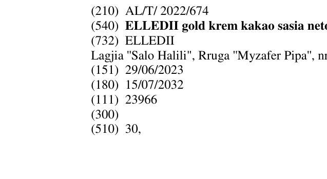 Zëri i markës ELLEDII gold krem kakao sasia neto 900g në buletin