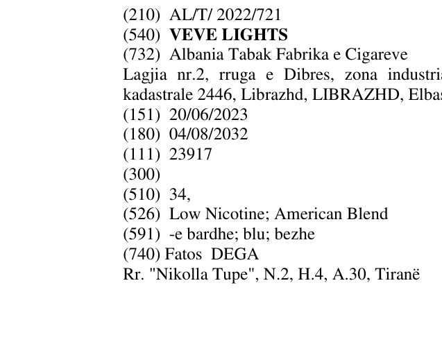 Zëri i markës VEVE LIGHTS në buletin