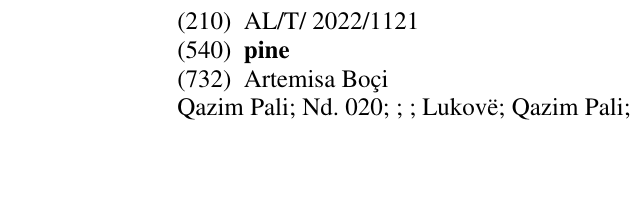 Zëri i markës pine në buletin