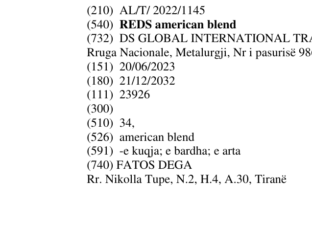 Zëri i markës REDS american blend në buletin