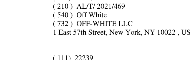 Zëri i markës Off White në buletin