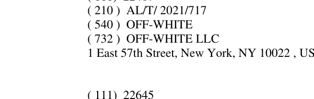 Zëri i markës OFF-WHITE në buletin