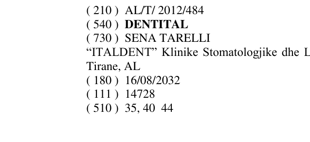 Zëri i markës DENTITAL në buletin