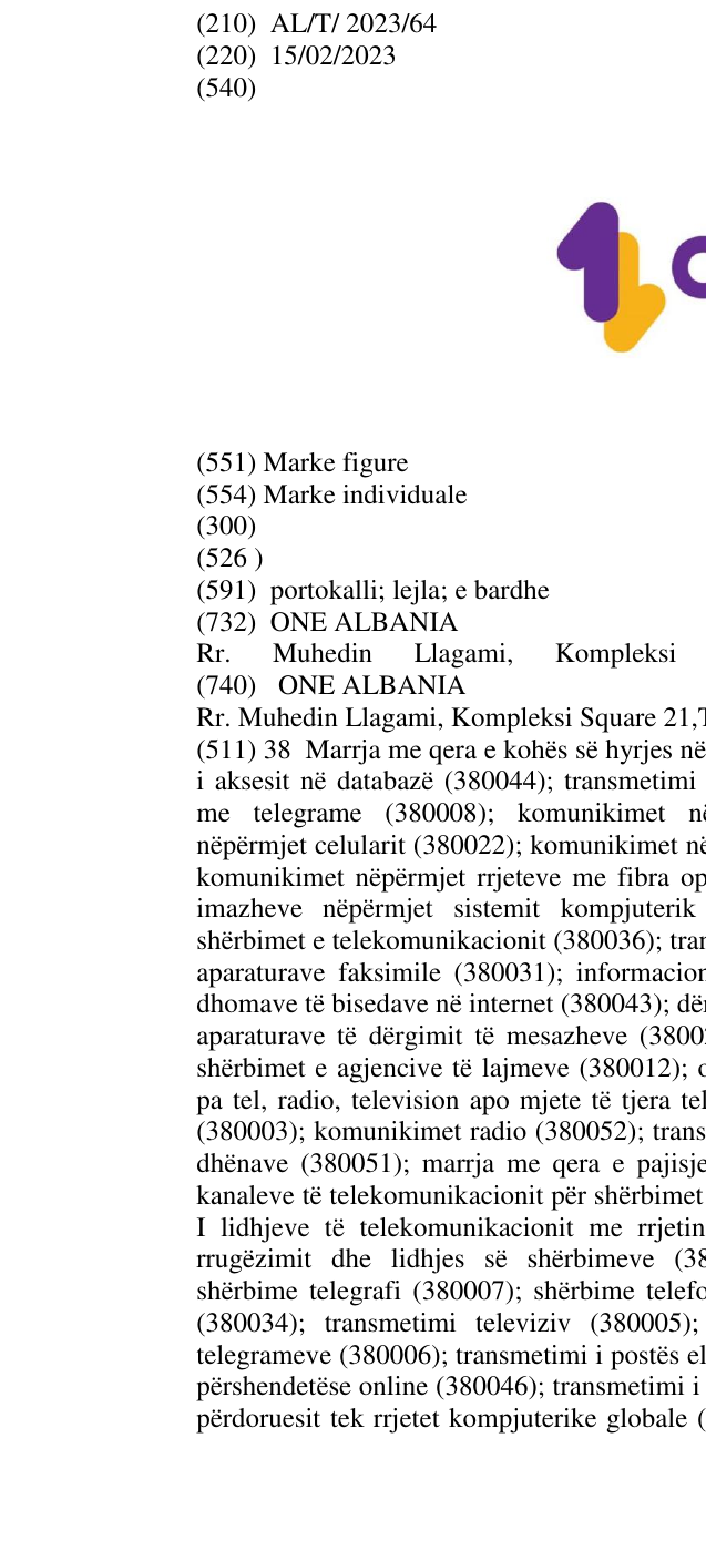 Zëri i markës 1 one në buletin
