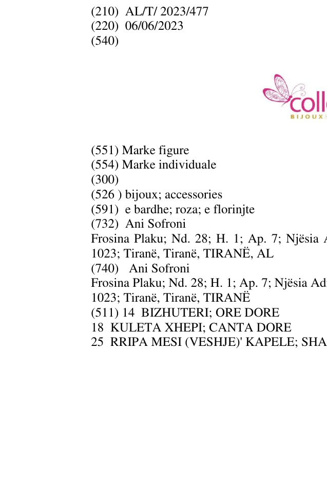 Zëri i markës bijoux; accessories në buletin