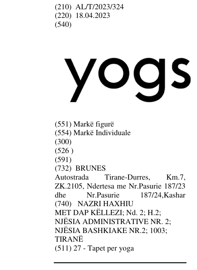 Zëri i markës yogs në buletin