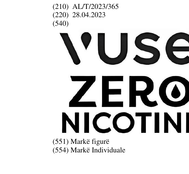 Zëri i markës ZERO NICOTINE në buletin