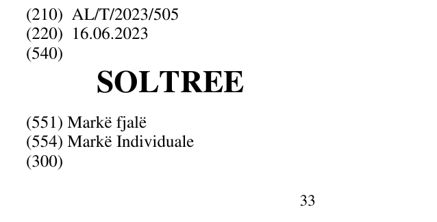 Zëri i markës SOLTREE në buletin