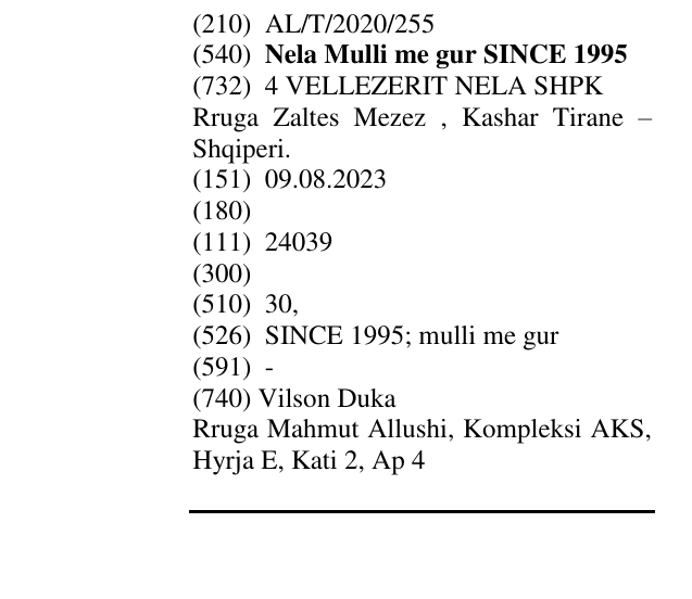 Zëri i markës Nela Mulli me gur SINCE 1995 në buletin