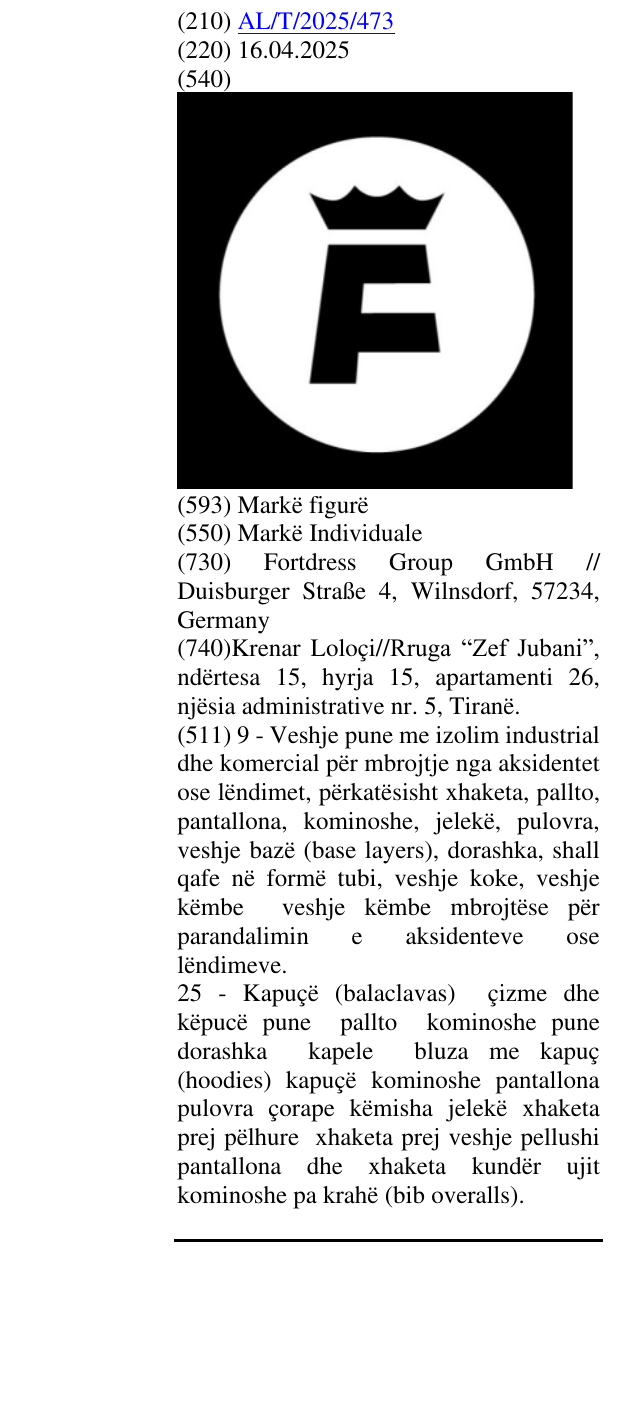 Zëri i markës F në buletin