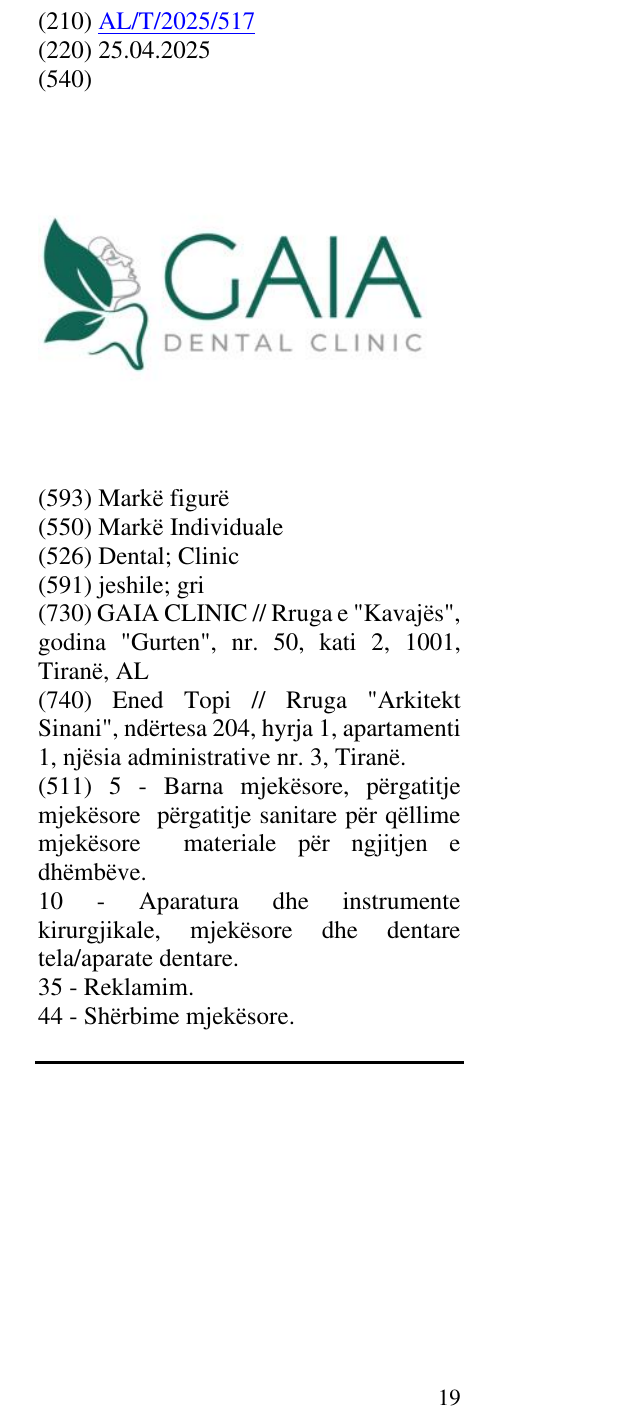 Zëri i markës Dental; Clinic në buletin