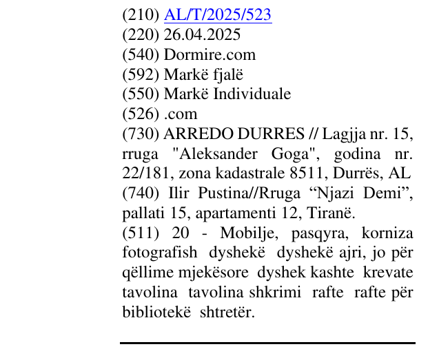 Zëri i markës Dormire.com në buletin