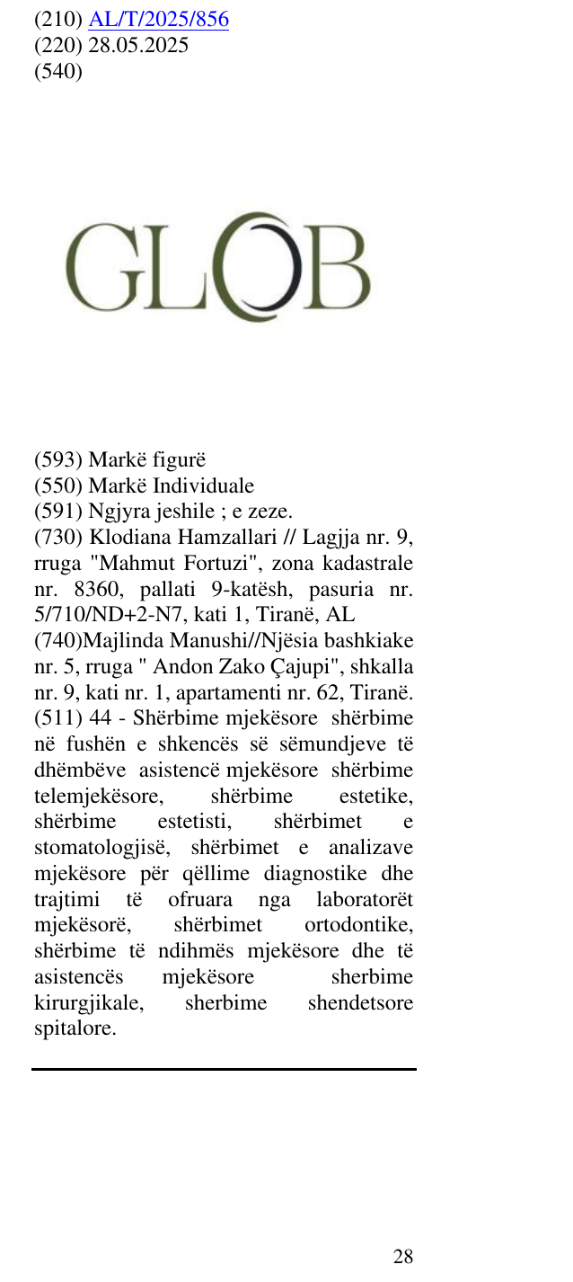 Zëri i markës GLOB në buletin