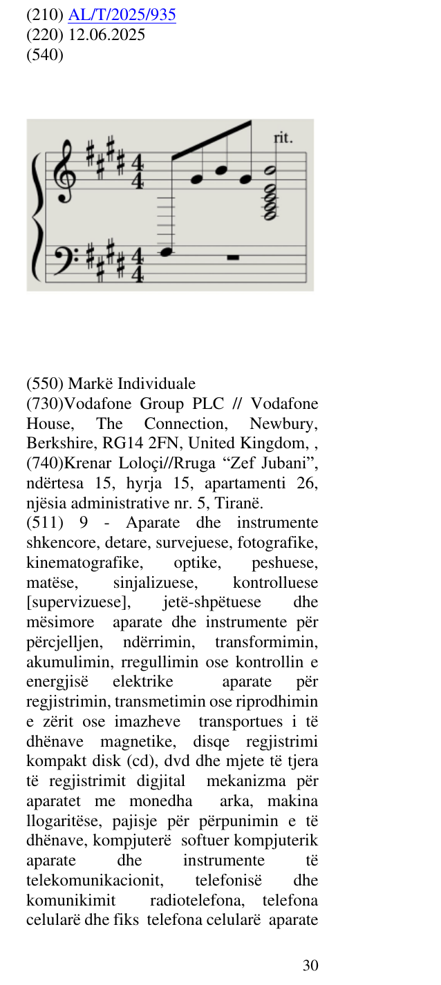 Zëri i markës marke tingull në buletin