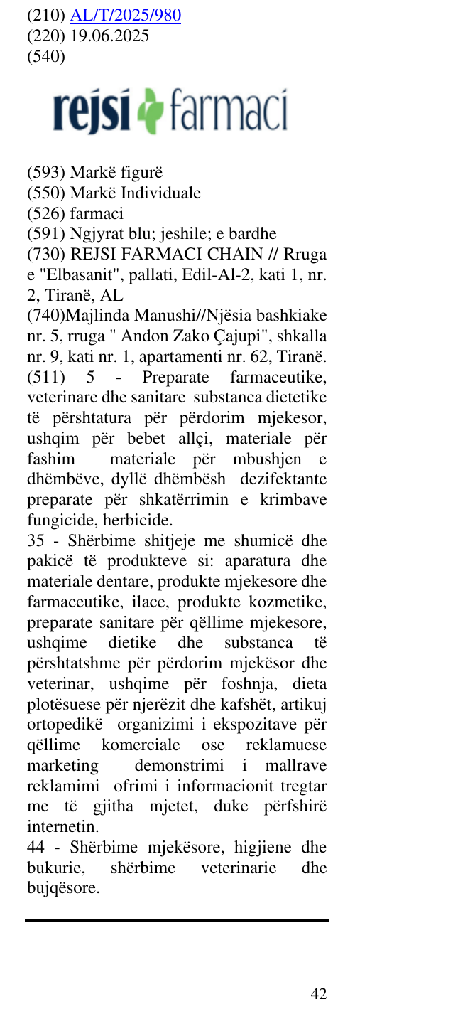 Zëri i markës farmaci në buletin