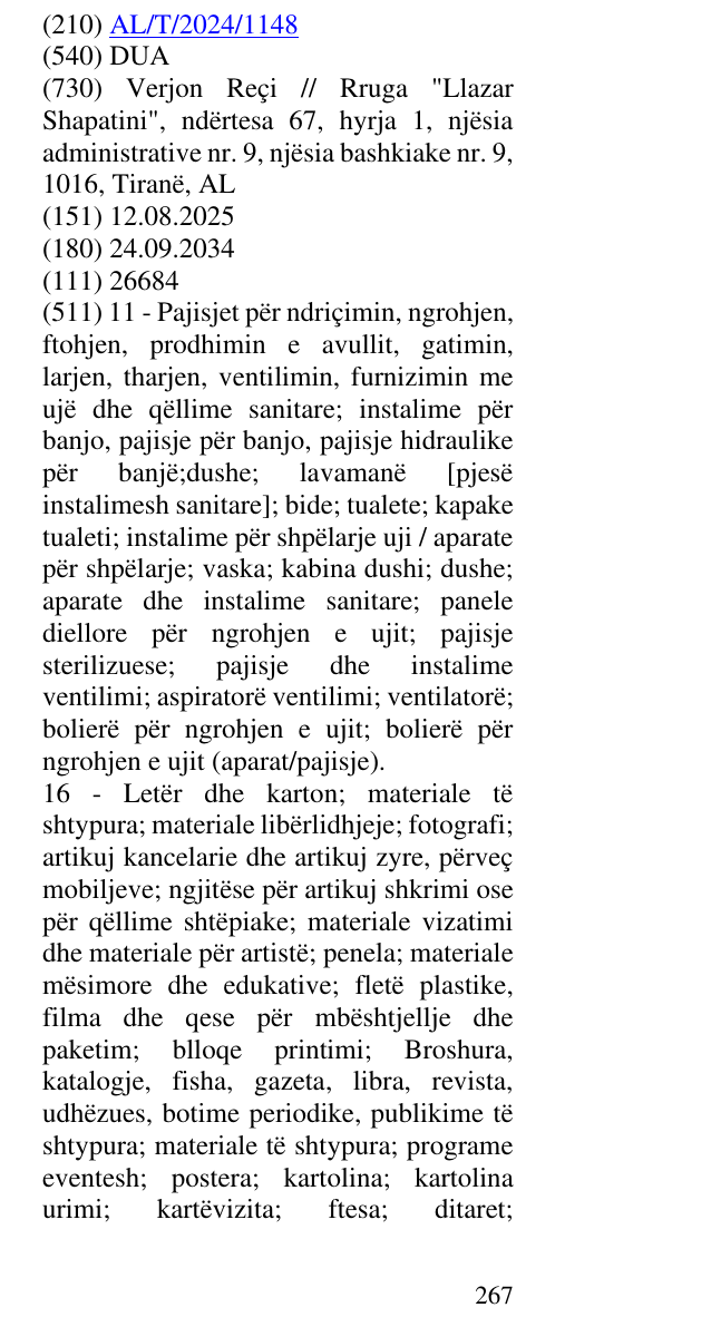 Zëri i markës DUA në buletin