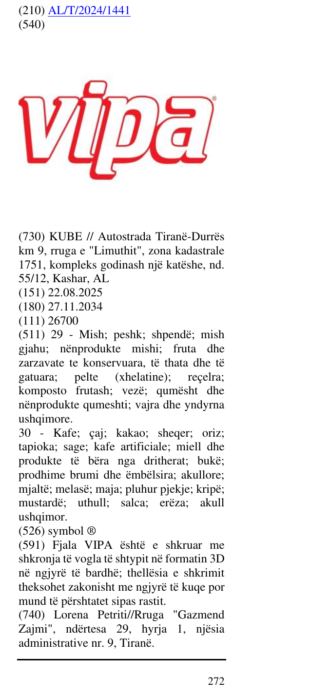 Zëri i markës symbol ® në buletin