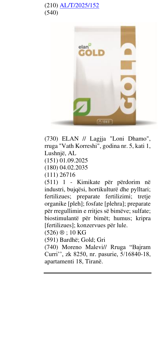 Zëri i markës ® ; 10 KG në buletin