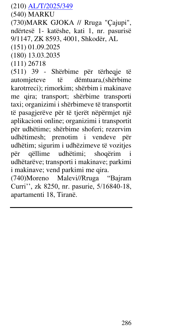 Zëri i markës MARKU në buletin
