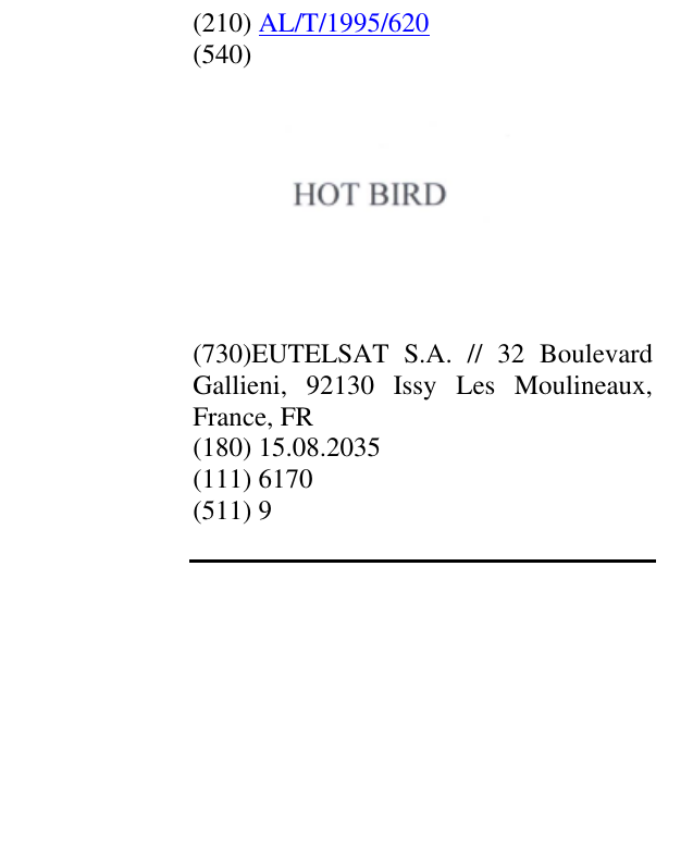 Zëri i markës HOT BIRD në buletin