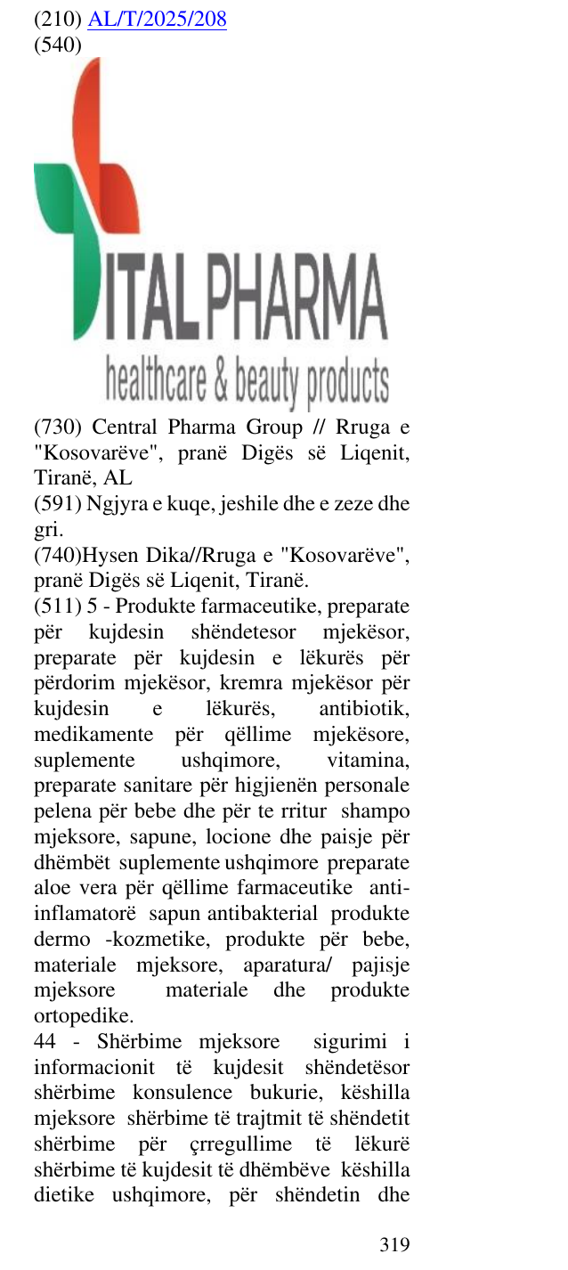 Zëri i markës ITALPHARMA në buletin