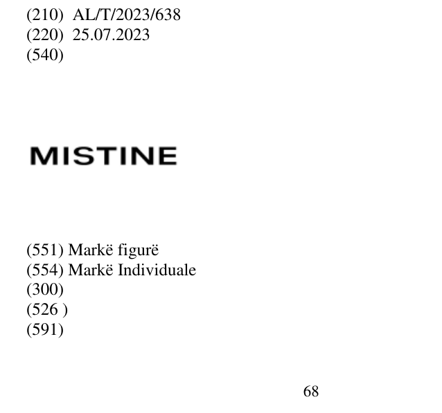 Zëri i markës MISTINE në buletin