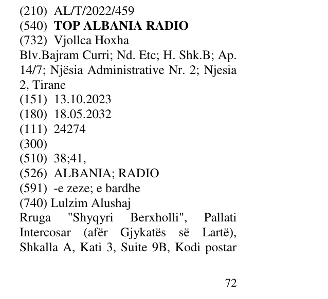 Zëri i markës TOP ALBANIA RADIO në buletin