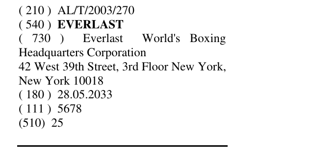Zëri i markës EVERLAST në buletin