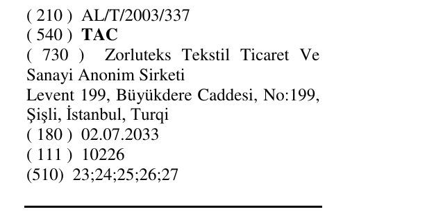 Zëri i markës TAC në buletin