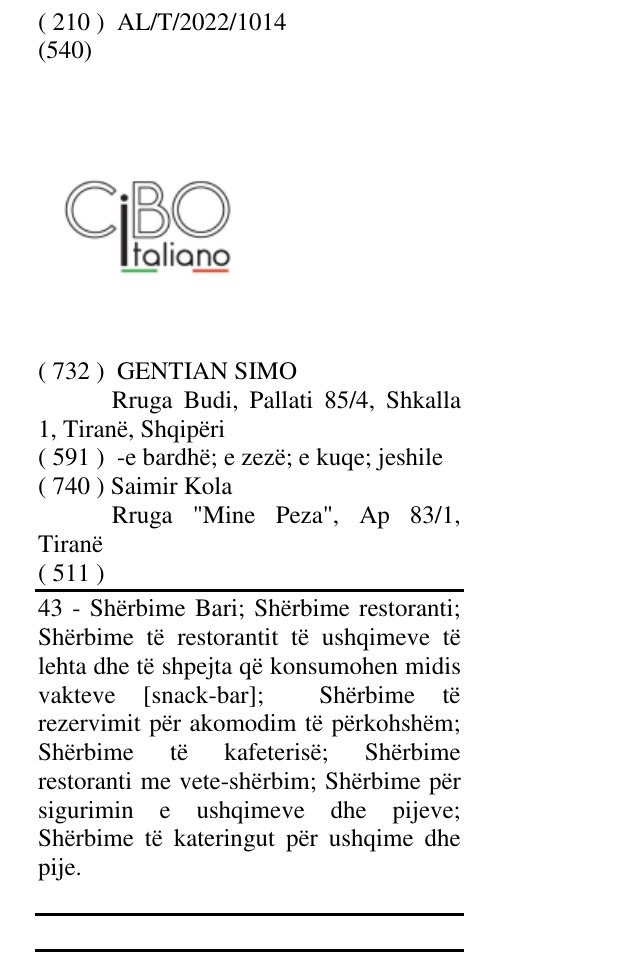Zëri i markës CBO italiano në buletin