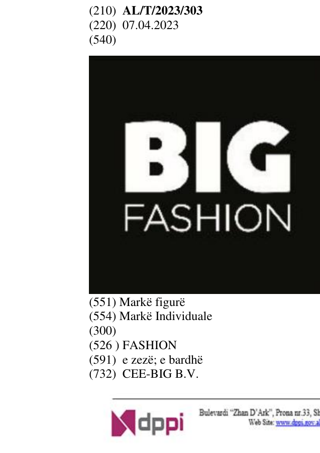 Zëri i markës FASHION në buletin