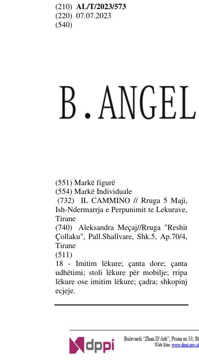 Zëri i markës B. ANGEL në buletin