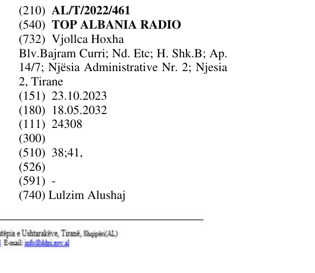 Zëri i markës TOP ALBANIA RADIO në buletin