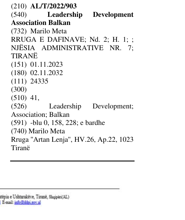Zëri i markës Leadership Development Association Balkan në buletin