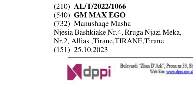 Zëri i markës GM MAX EGO në buletin
