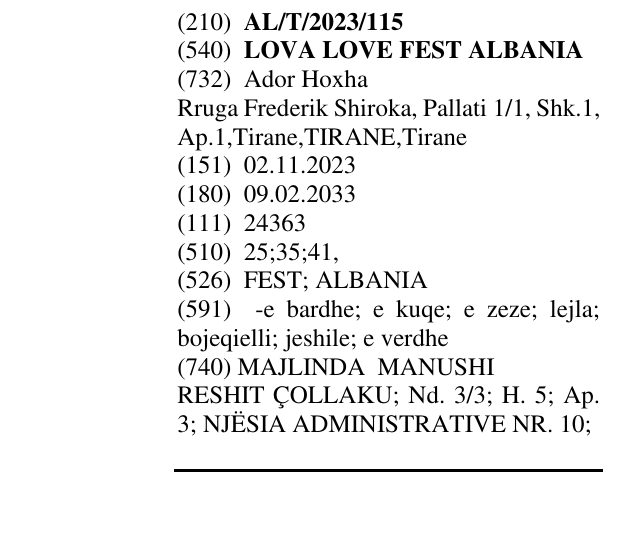 Zëri i markës LOVA LOVE FEST ALBANIA në buletin