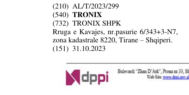 Zëri i markës TRONIX në buletin