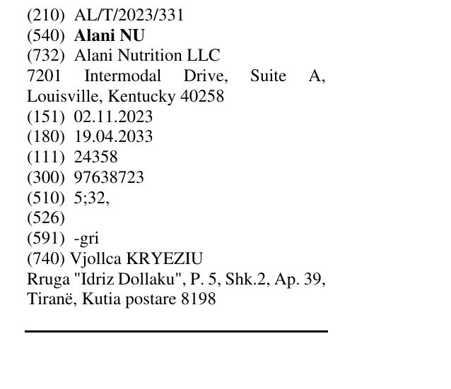Zëri i markës Alani NU në buletin