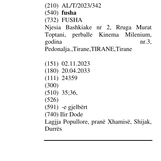 Zëri i markës fusha në buletin