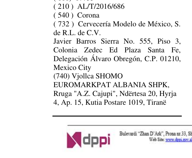 Zëri i markës Corona në buletin