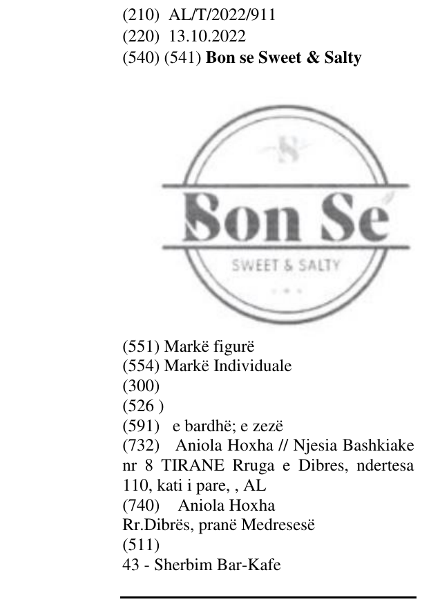 Zëri i markës Bon se Sweet & Salty në buletin