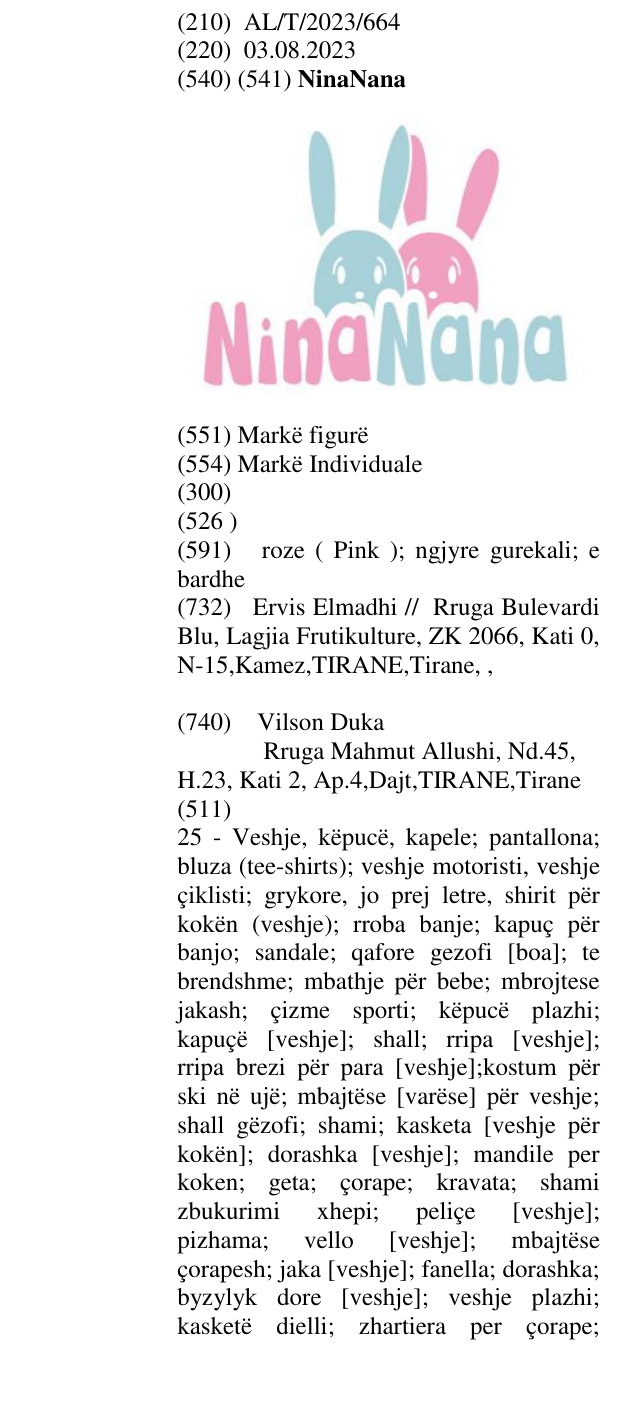 Zëri i markës NinaNana në buletin