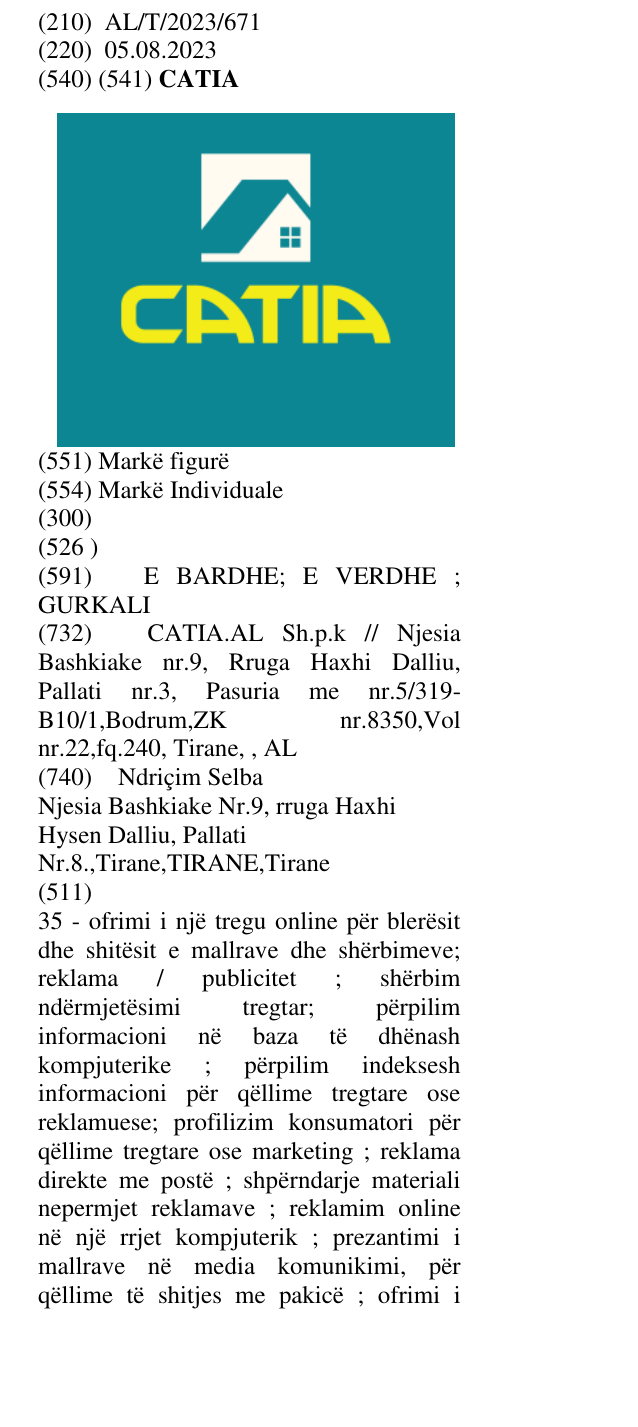 Zëri i markës CATIA në buletin