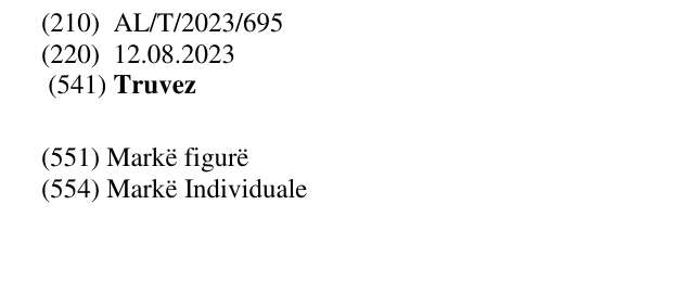 Zëri i markës Truvez në buletin