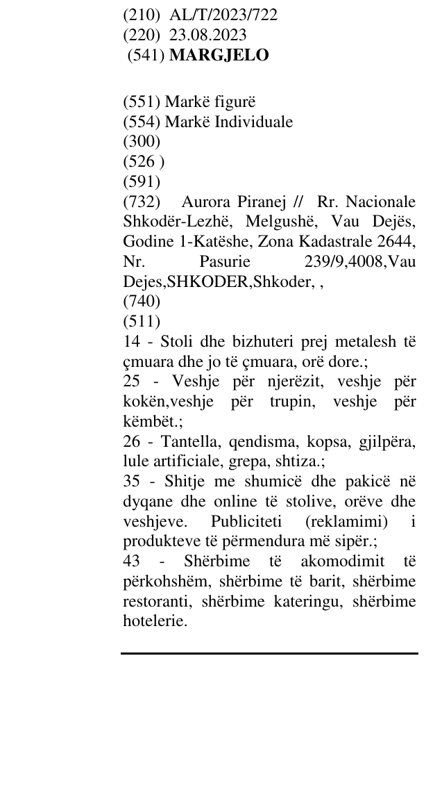 Zëri i markës MARGJELO në buletin